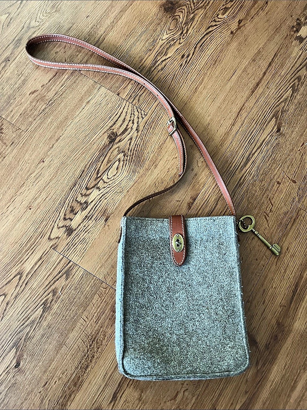 Fossil Gray Crossbody Bag